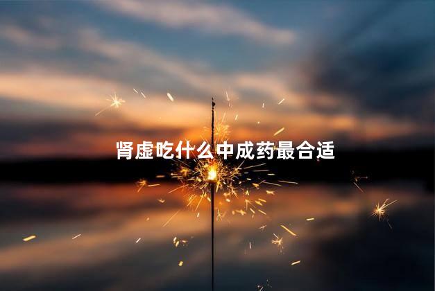肾虚吃什么中成药最合适