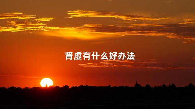 肾虚有什么好办法