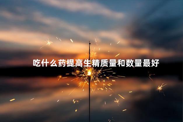 吃什么药提高生精质量和数量最好