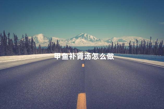 甲鱼补肾汤怎么做