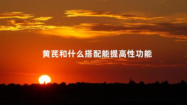 黄芪和什么搭配能提高性功能