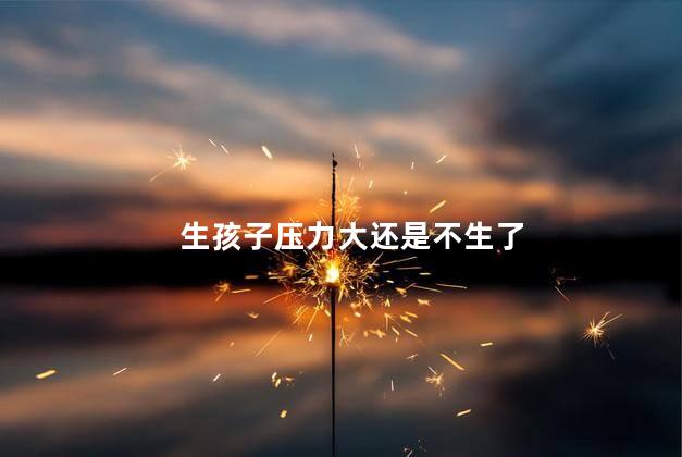 生孩子压力大还是不生了