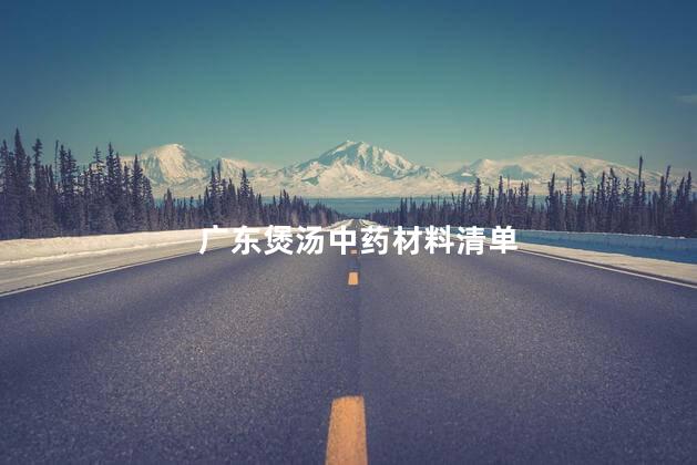 广东煲汤中药材料清单