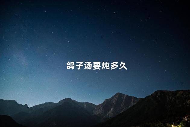 鸽子汤要炖多久